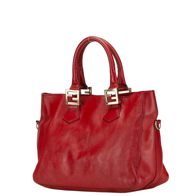 Fendi 2Way Bag Leather Logo Travel Bag