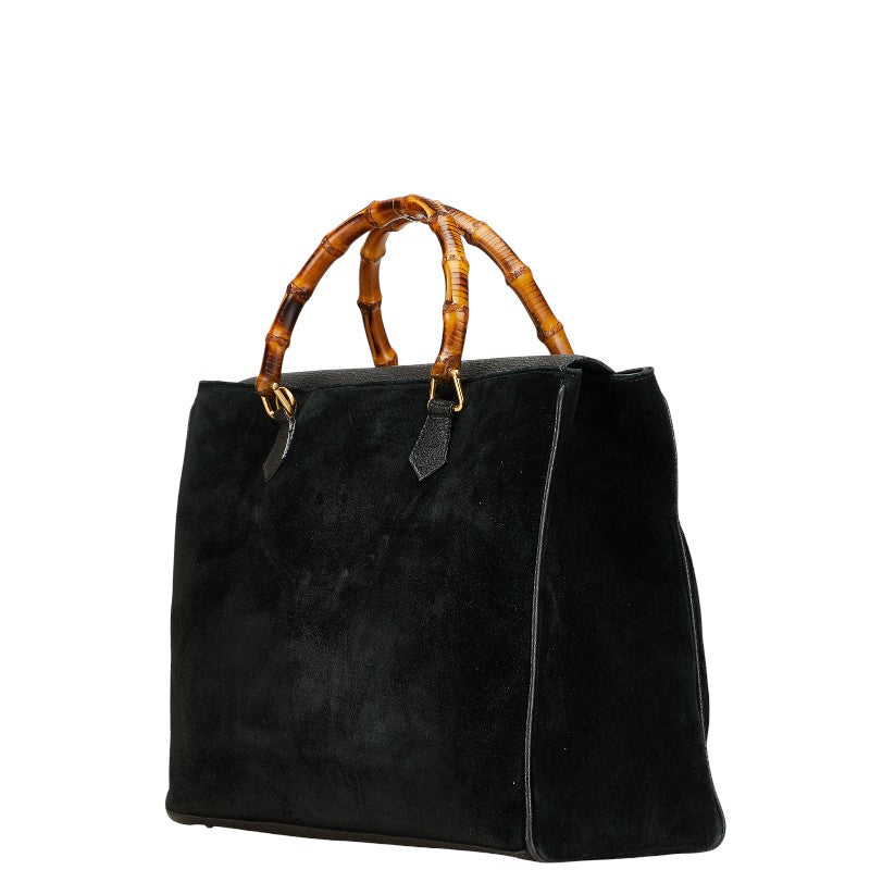 Gucci Bamboo 2Way Bag Leather Suede Travel Bag