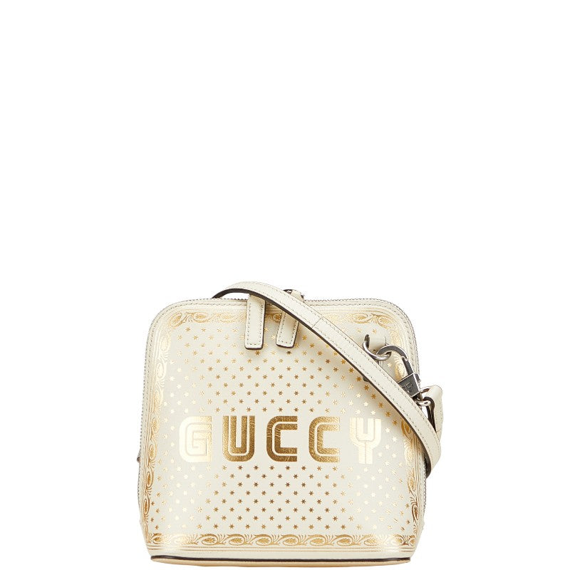 Gucci Guccy Print Shoulder Bag Leather