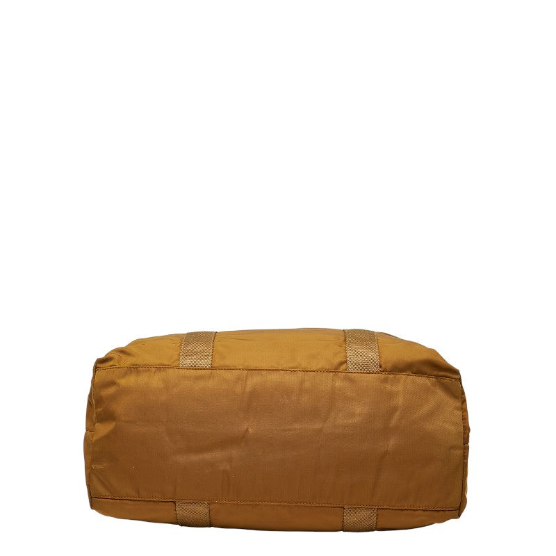 Prada Triangle Plate 2Way Bag Leather Nylon Logo Travel Bag