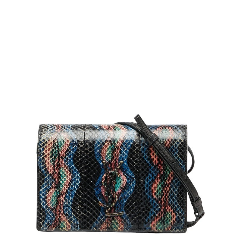 YSL Saint Laurent Shoulder Bag Leather Python Logo