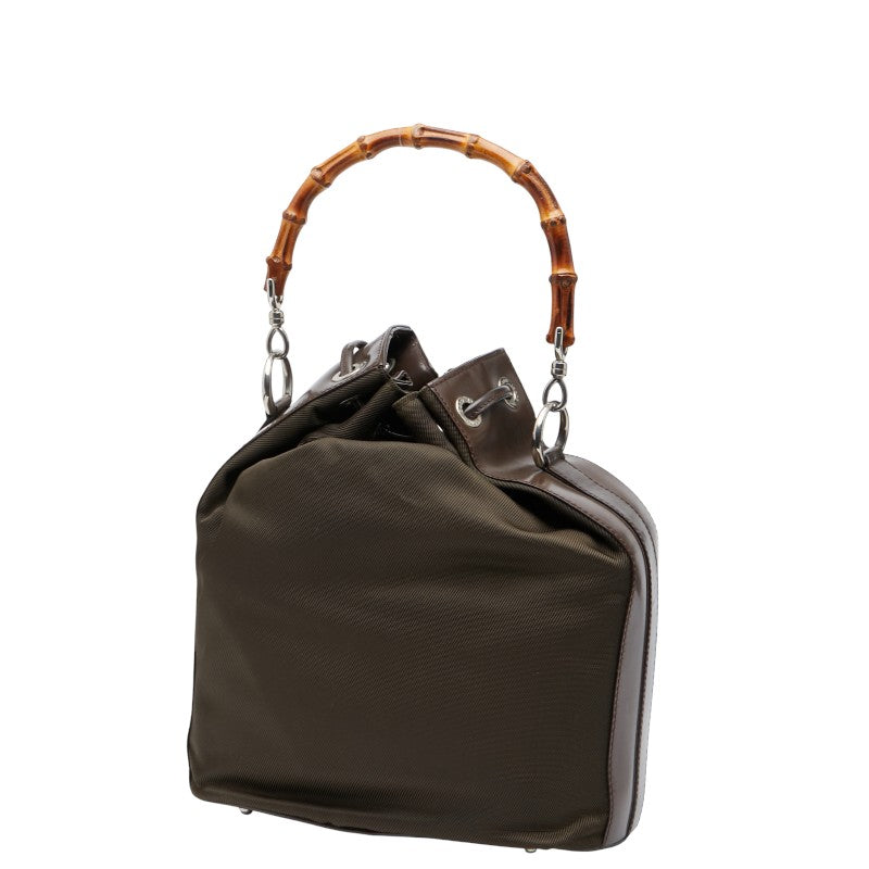 Gucci Bamboo Patent 2Way Bag Leather Nylon Travel Bag