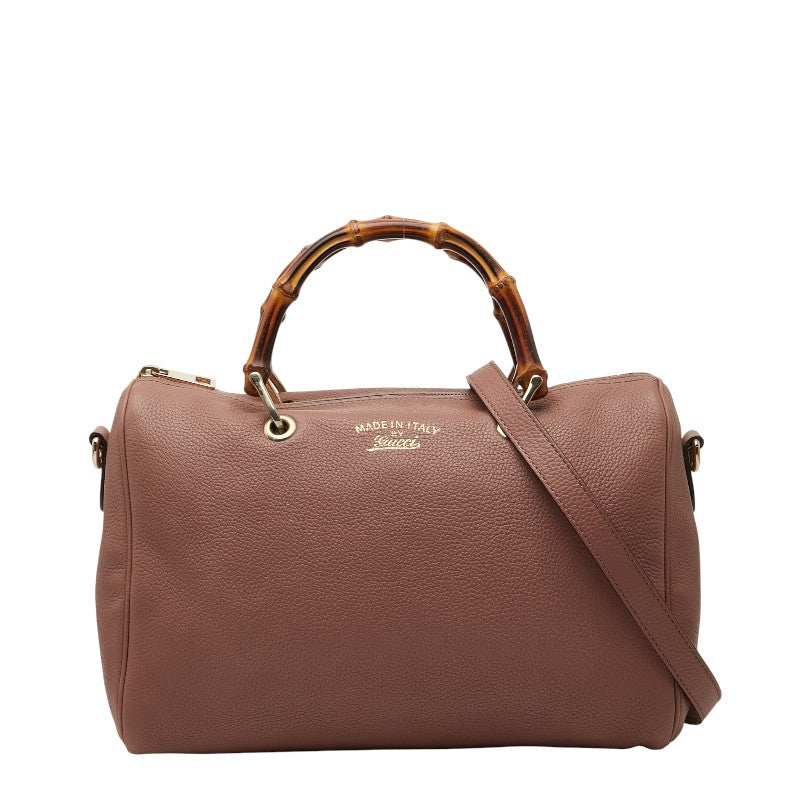 Gucci Bamboo 2Way Bag Leather Travel Bag Bag 13