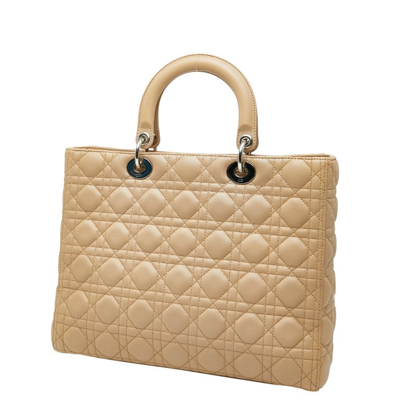 Dior Christian Lady Cannage 2Way Bag Leather Travel Bag