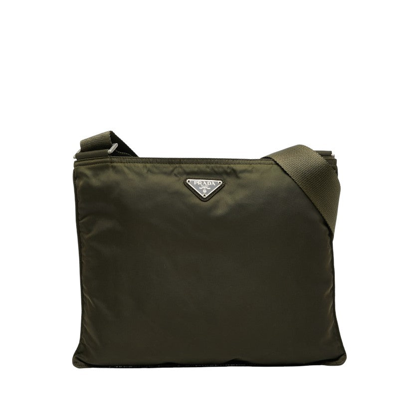 Prada Triangle Plate Shoulder Bag Nylon Logo