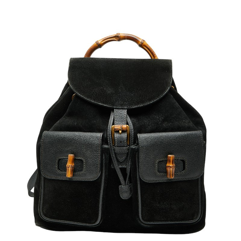 Gucci Bamboo Backpack Leather Suede Backpack 2