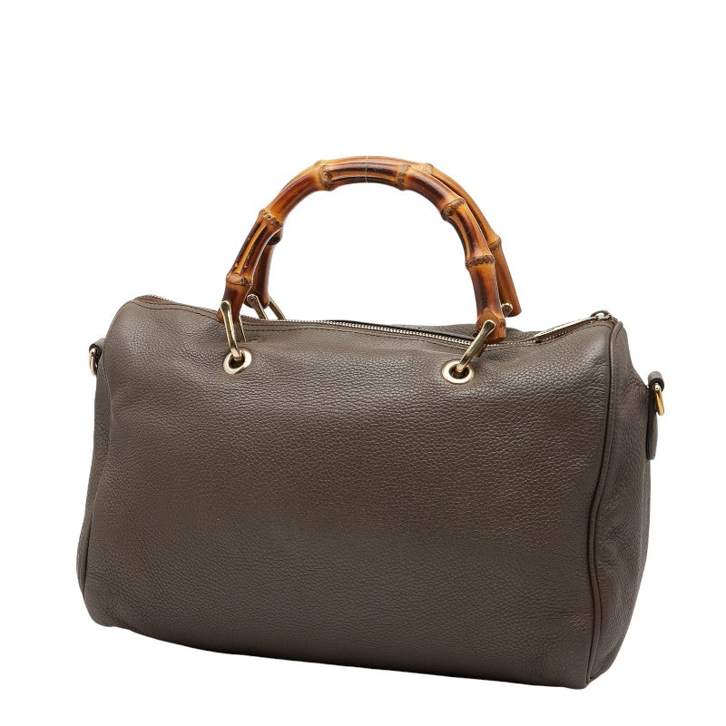 Gucci Bamboo 2Way Bag Leather Travel Bag Bag 9
