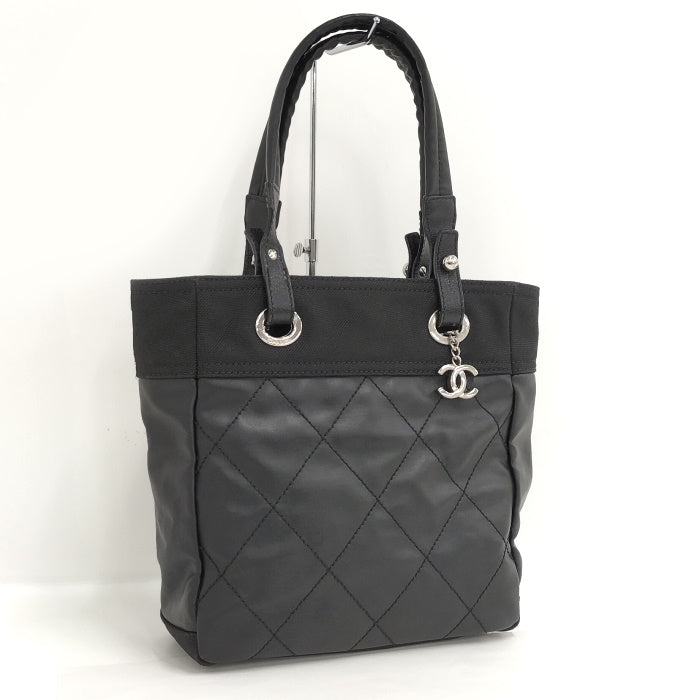 Chanel Tote Bag Paris Biarritz PM Leather Black