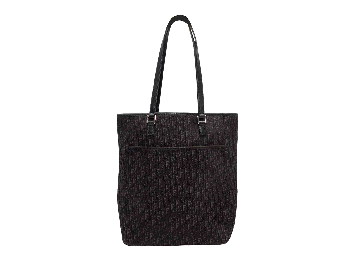 Dior Handbag Christian Oblique Tote Bag Canvas Black