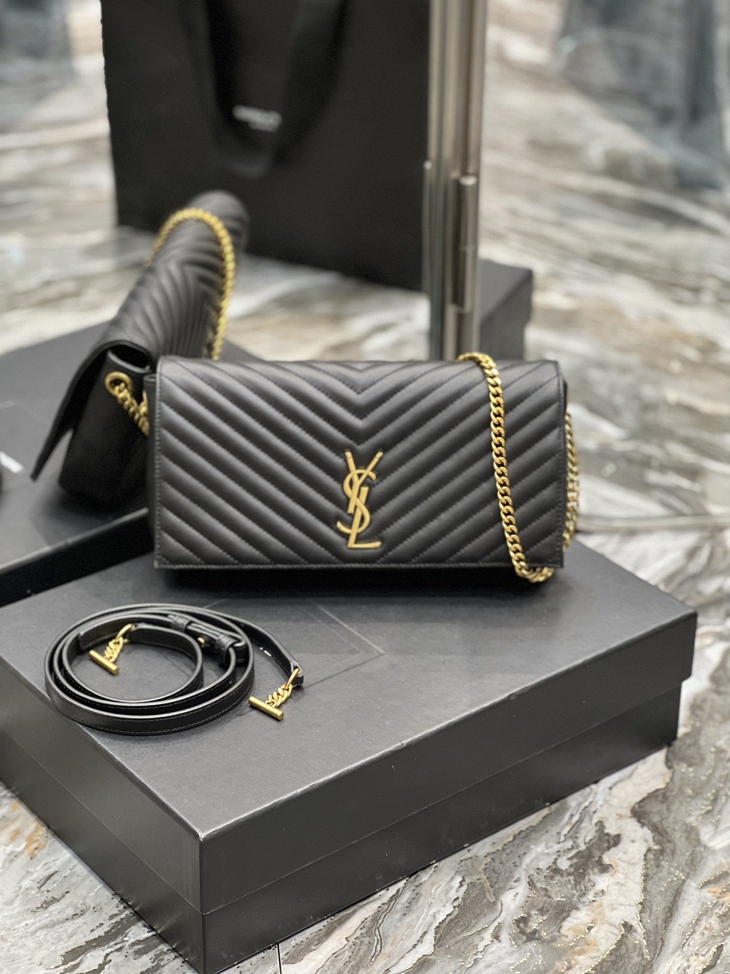 YSL Saint Laurent Ysl Saint Laurent Kata 99 Chain Bag Black Travel Bag