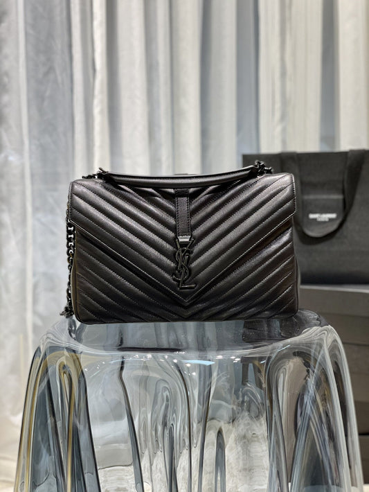YSL Saint Laurent YSL Top Quality College Bag With Metal Black Large Travel Bag