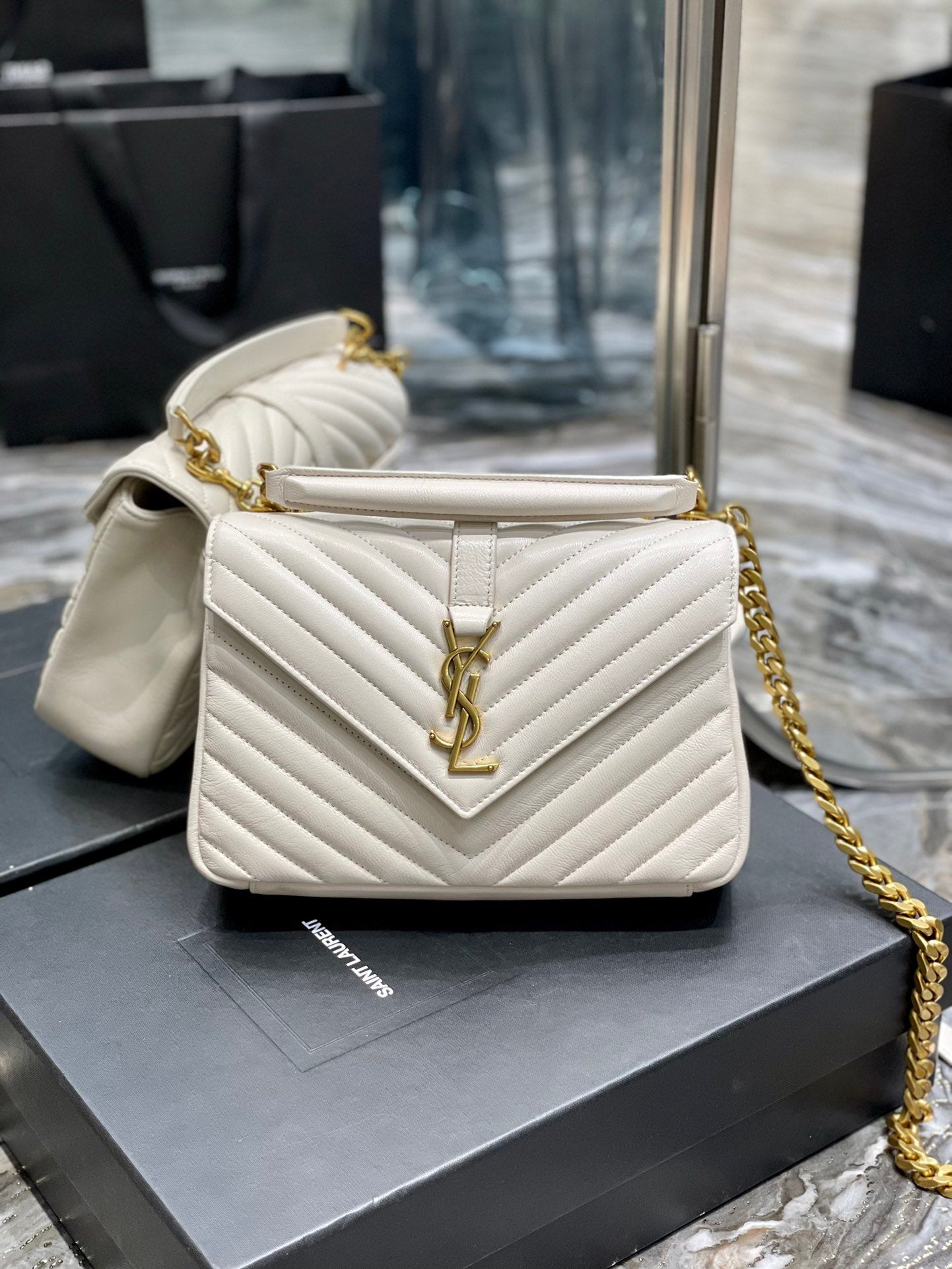 YSL Saint Laurent College Handbag Chain Travel Bag Ysl 600279Brm079207 9830
