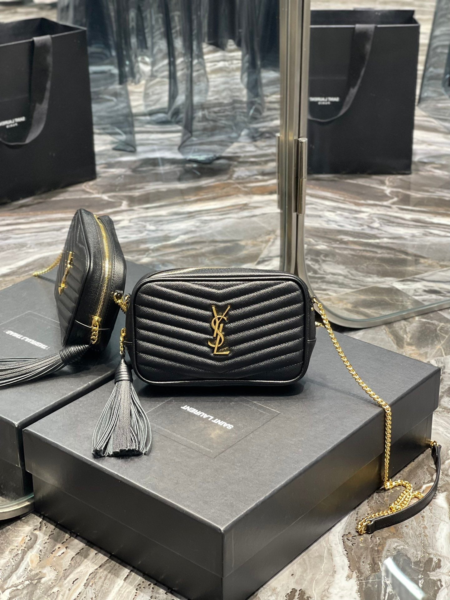 YSL Saint Laurent Lou Handbag Quilted Mini Travel Bag Hardware For Women
