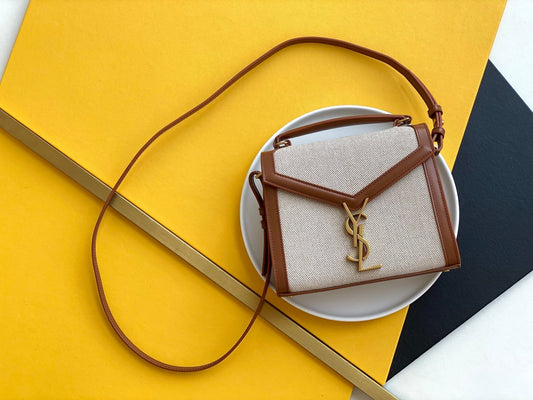 YSL Saint Laurent Cassandra 7.8in 20cm Hardware Gold Mini Top Handle Mini Bag