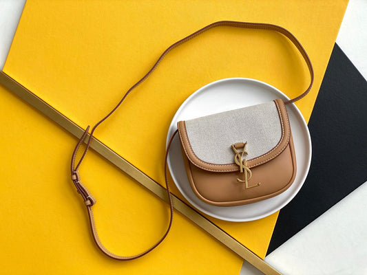 YSL Saint Laurent YSL Top Quality Kaia Satchel Bag With Brown Gold Travel Bag