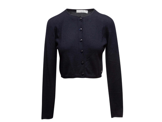 Dior Handbag Christian Cashmere Cardigan Navy