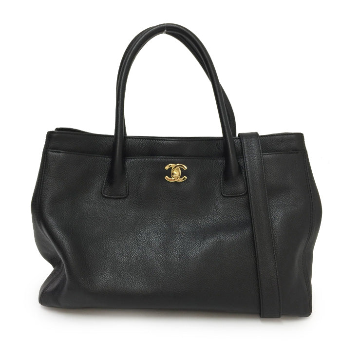 Chanel Caviar Skin Executive 2way Tote Bag Black