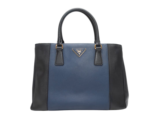 Prada Galleria Baltic Tote Bag Saffiano Blue Navy