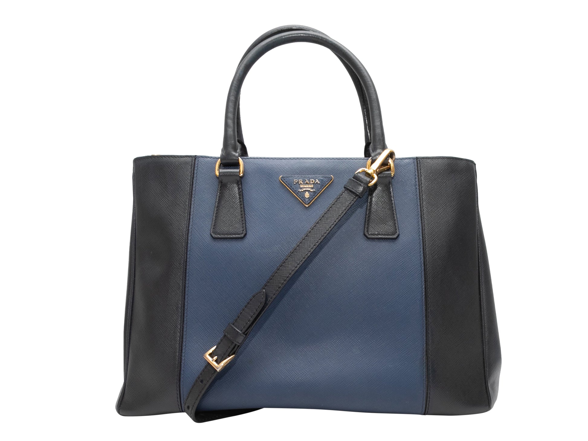 Prada Galleria Baltic Tote Bag Saffiano Blue Navy