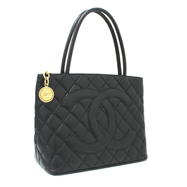 Chanel Tote Bag Caviar Skin GP Fittings Black