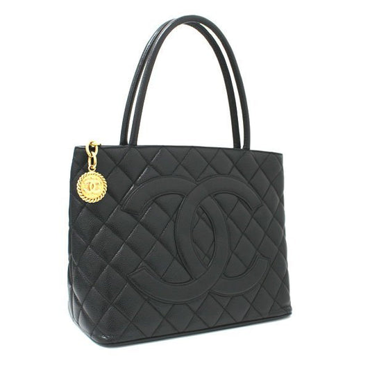 Chanel Tote Bag Caviar Skin GP Fittings Black