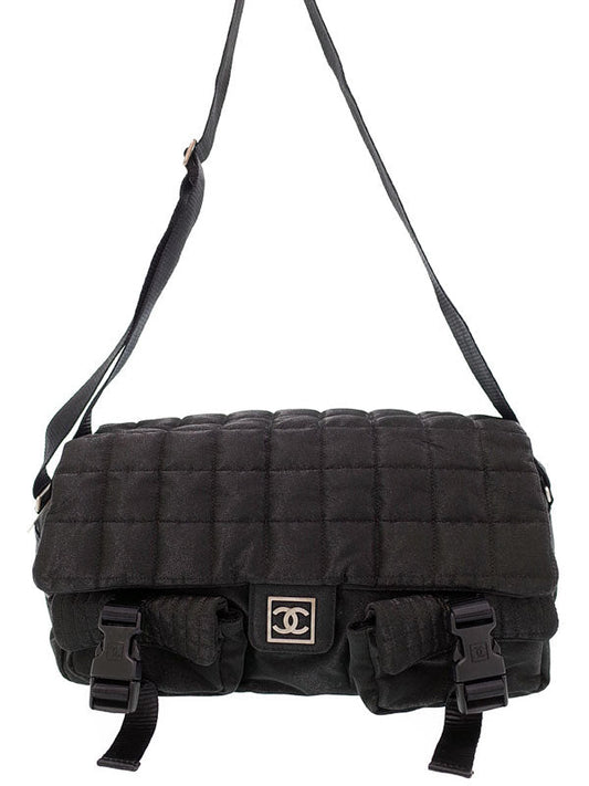 Chanel Sportsline Chocolate Bar Shoulder Bag Black