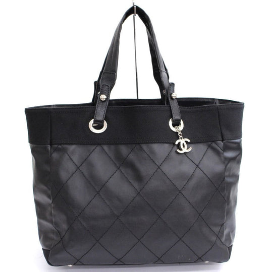 Chanel Paris Biarritz MM Handbag Shoulder Bag Cocomark Black
