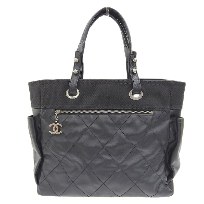 Chanel Paris Biarritz Tote Mm Tote Bag Leather Canvas