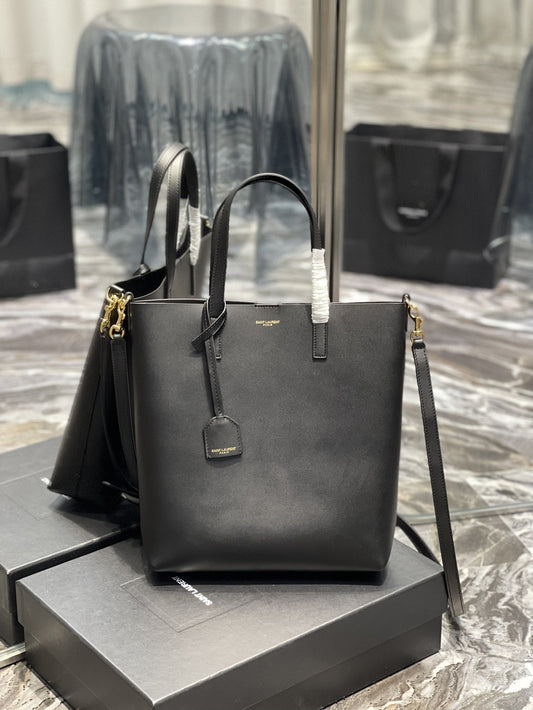 YSL Saint Laurent Shopping Toy Supple 11in 28cm Black Handbag