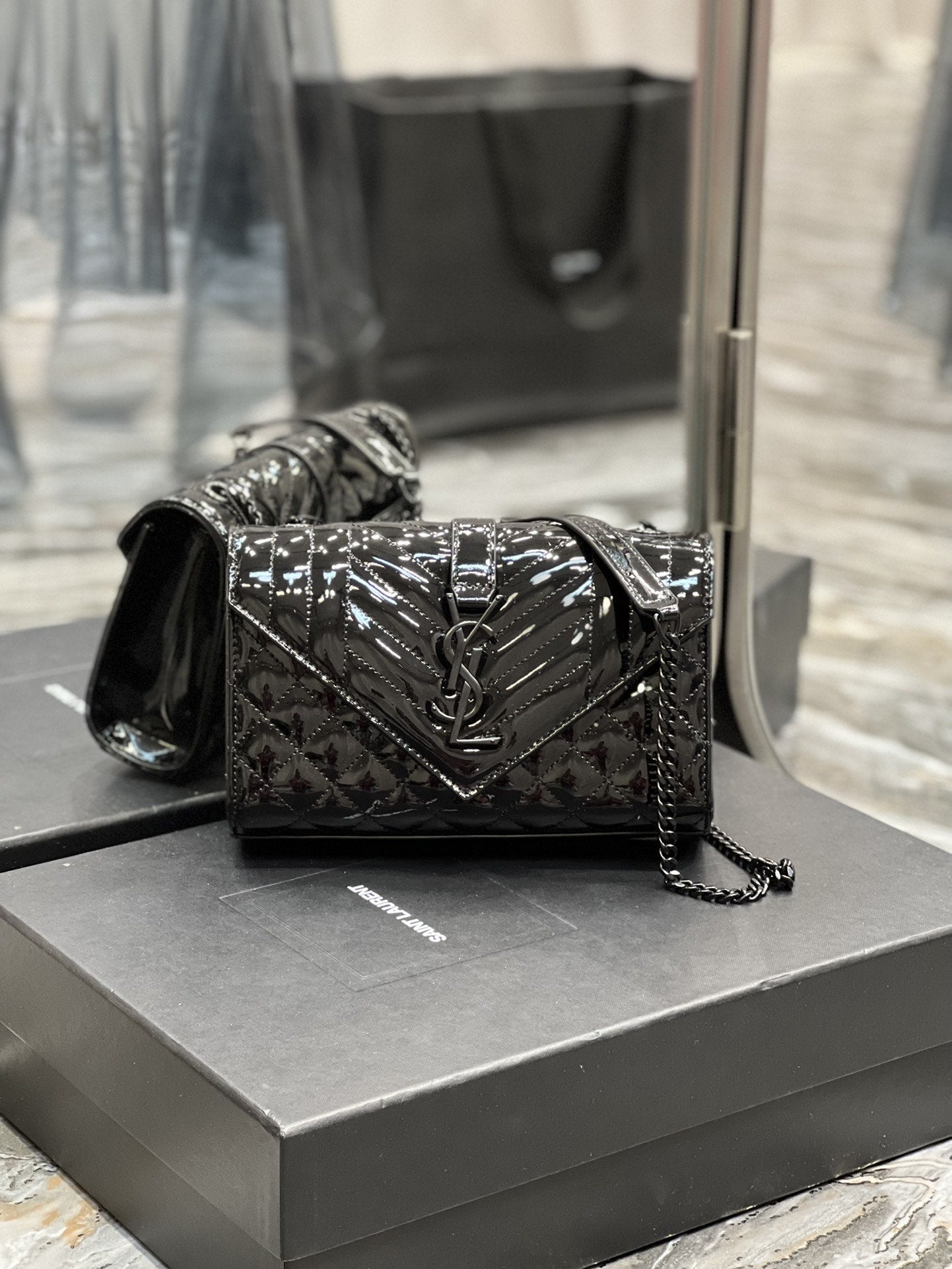 YSL Saint Laurent YSL Top Quality Envelope Bag In Mix Black Small Travel Bag