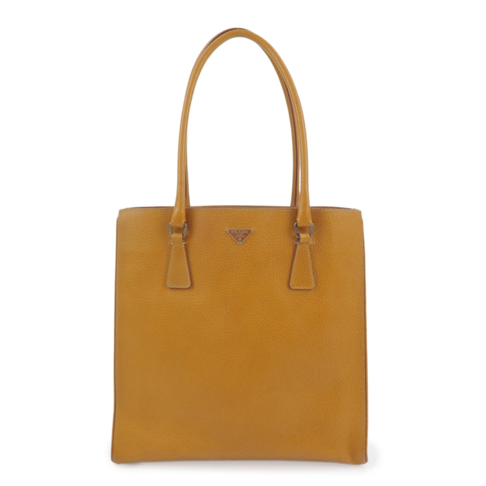 Tote Bag Triangle Shoulder Bag Light Leather Brown Logo