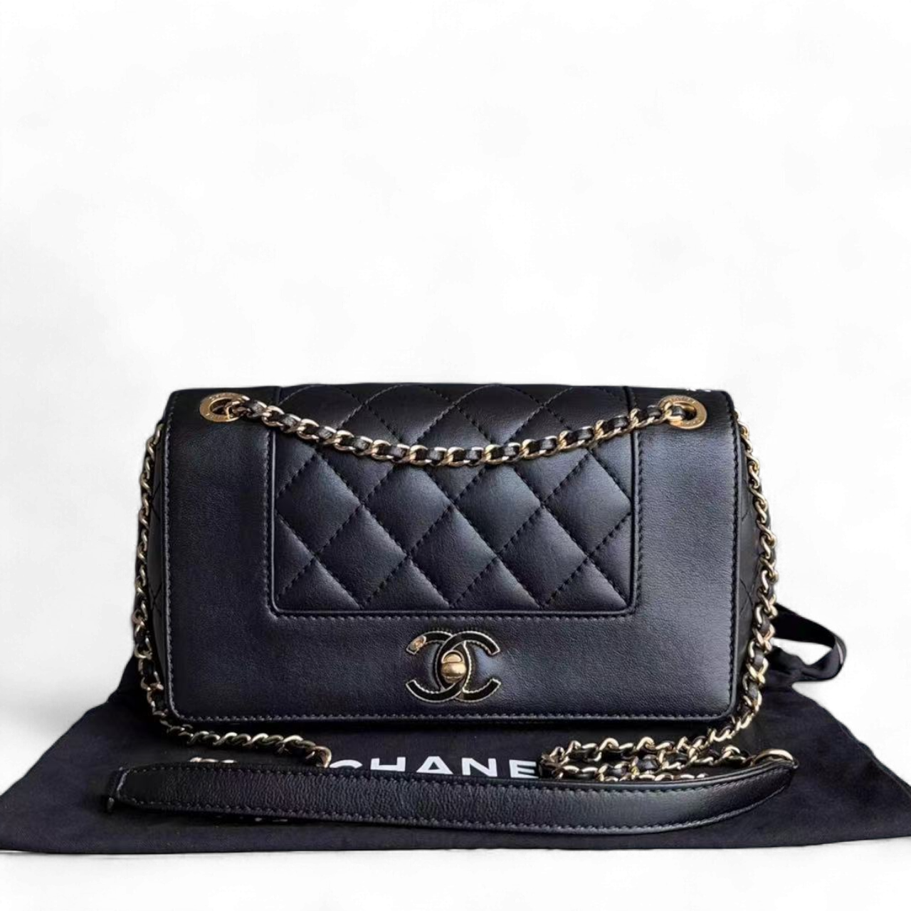 Chanel Mademoiselle Flap Bag - Small 23CM Lambskin Quilted Black Handbag