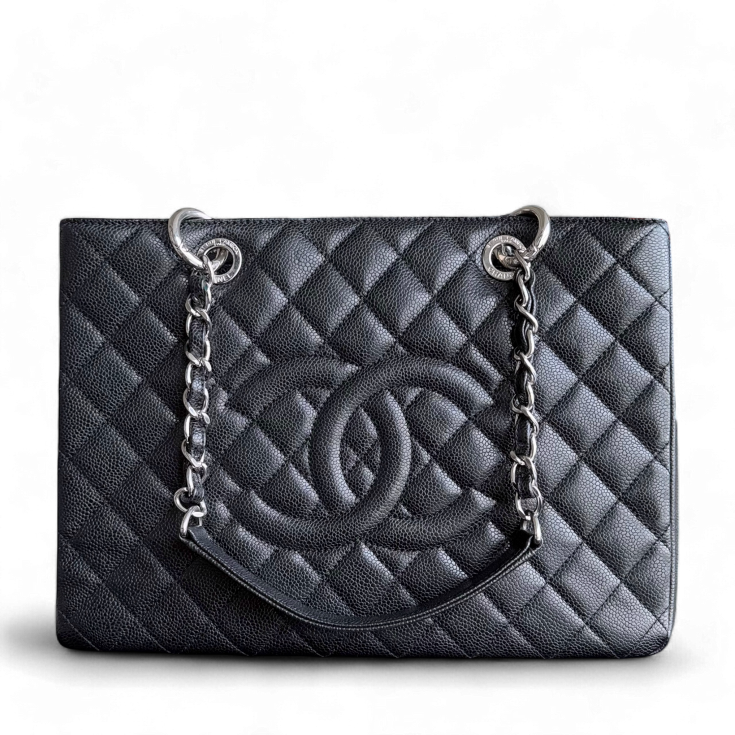 Chanel GST Grand Shopping Tote - Caviar Hardware Quilted Black Tote Bag Series 18