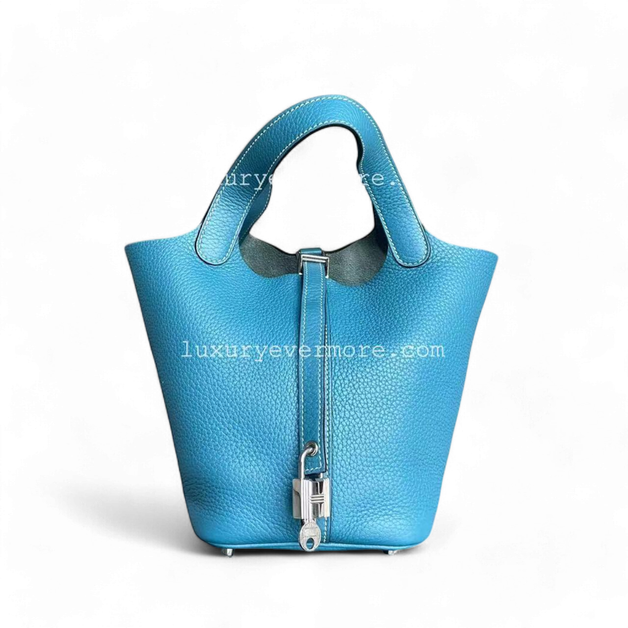 Hermes Picotin Jean Mauve Pale Square Tc Clemence Hardware Blue Silver Travel Bag