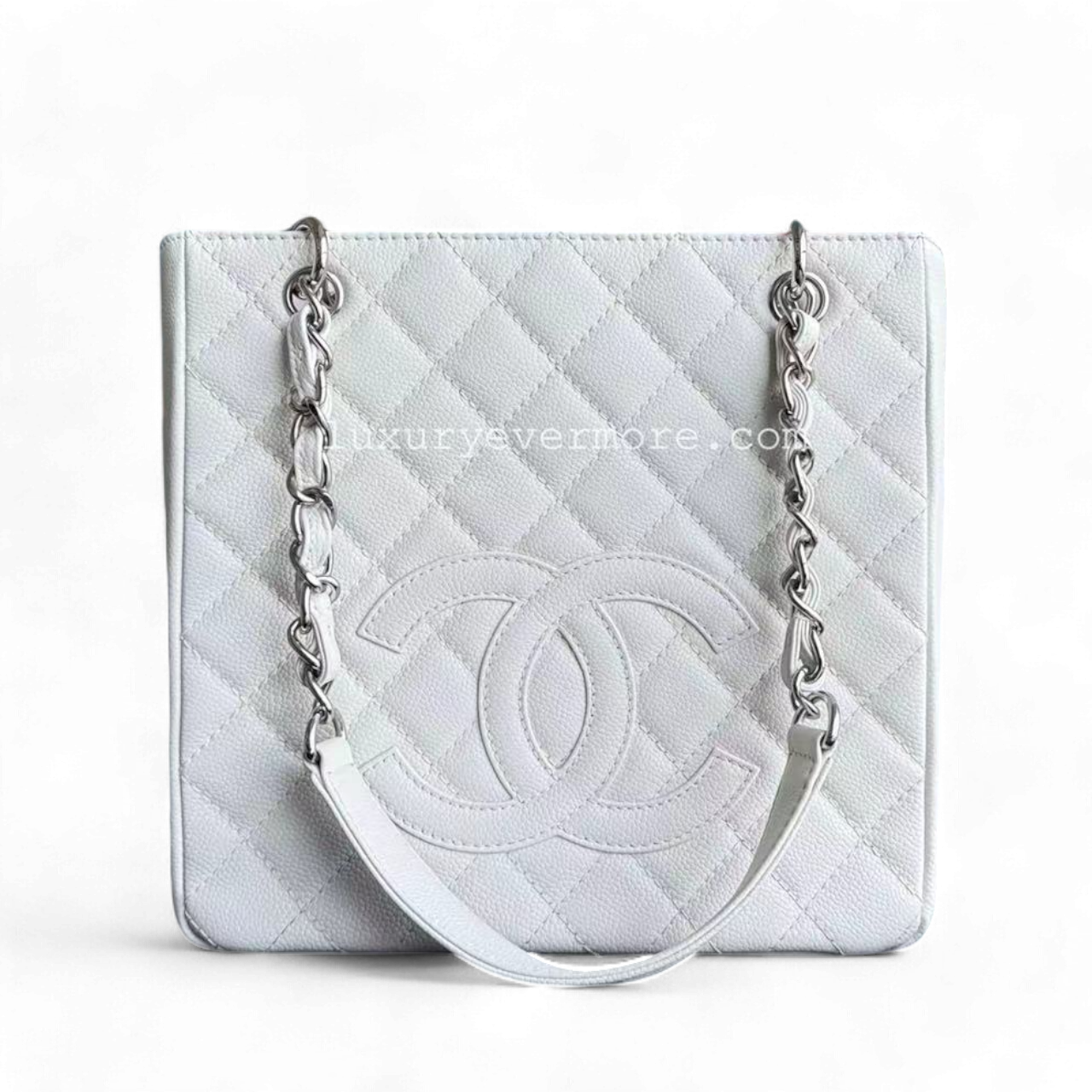 Chanel PST Petite Shopping Tote - Caviar Tote Quilted White Tote Bag