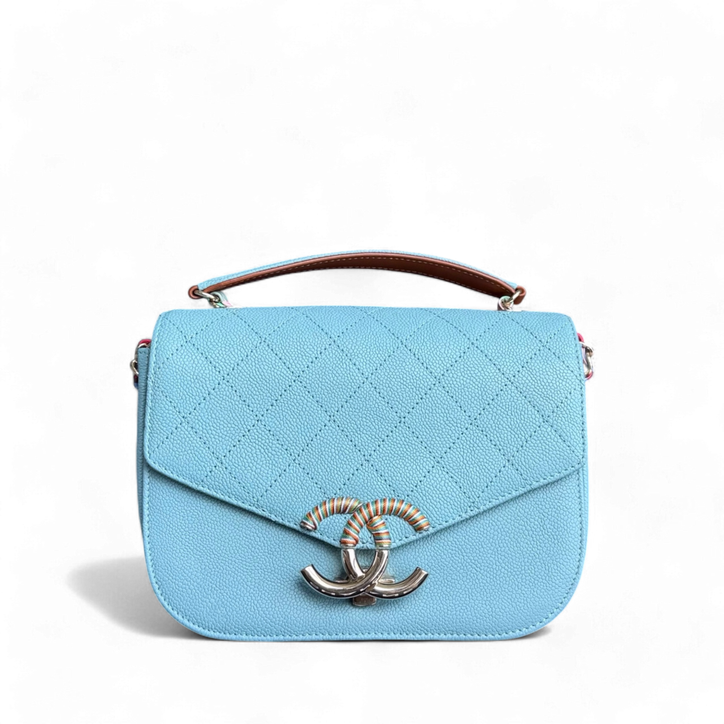 Chanel Coco Curve Cuba - Caviar Light Shoulder Quilted Blue Shoulder Bag