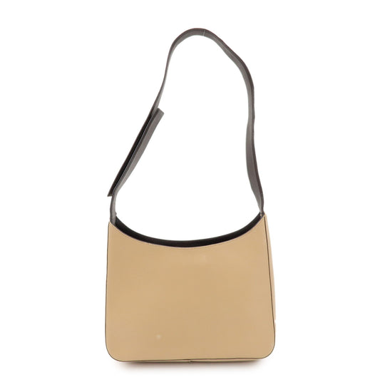 Shoulder Bag Hand Bag 2 Leather Beige Logo