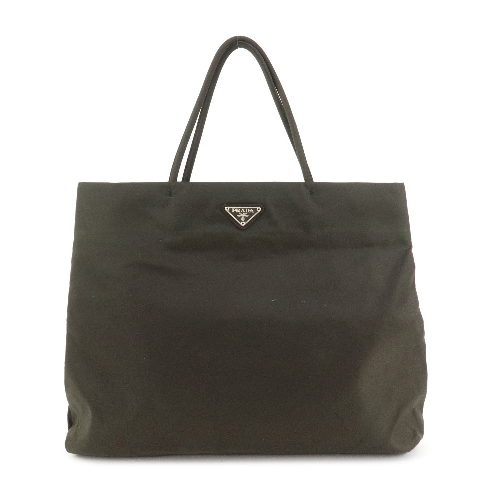 Tote Bag Triangle Hand Bag Nylon Brown Logo