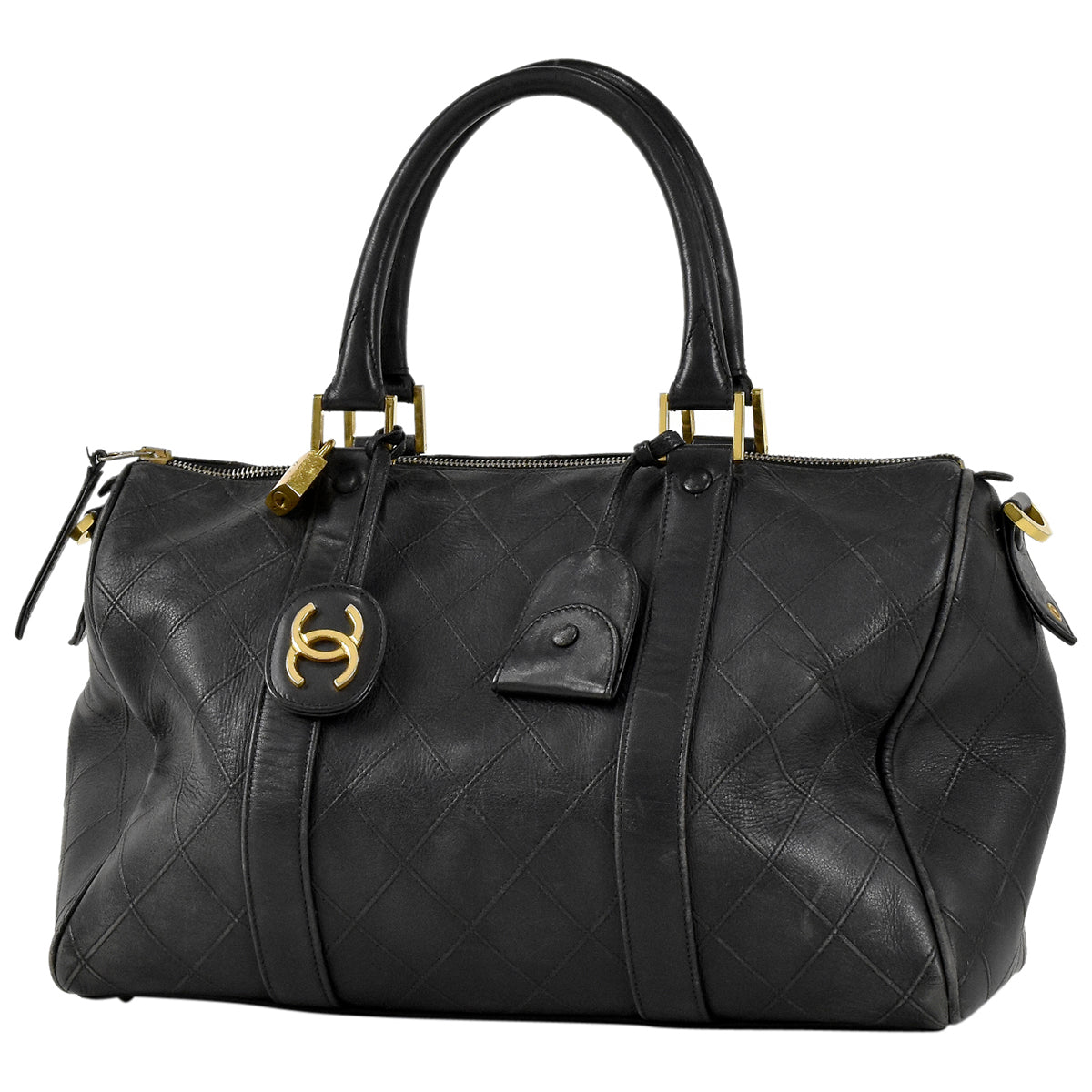 Chanel Bicolore Handbag Boston 2Way Shoulder Bag Mini