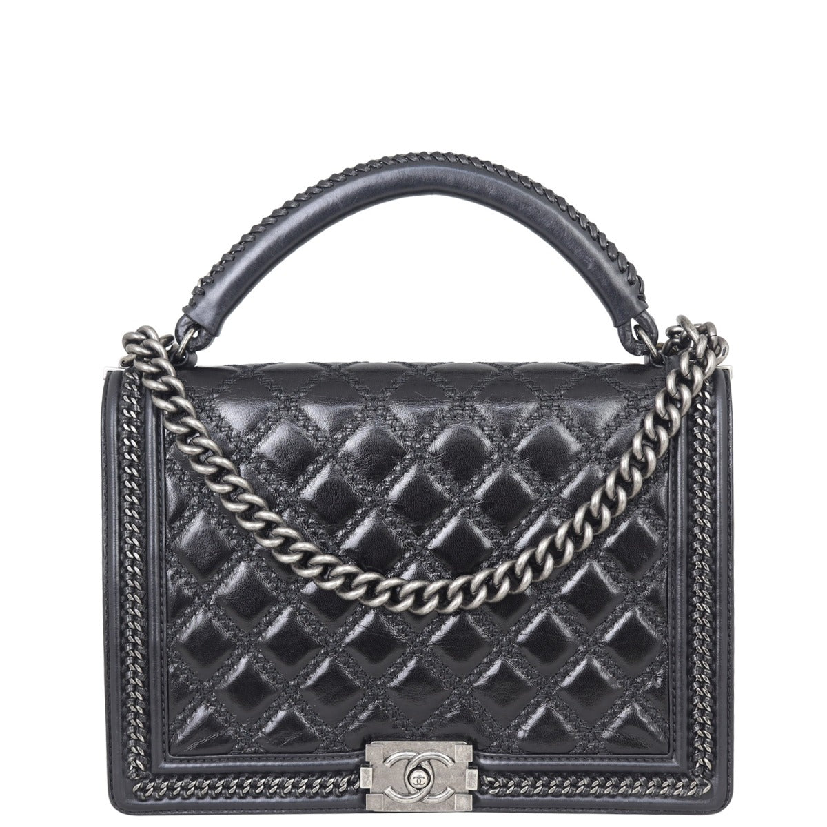 Chanel Boy Top Handle Bag Large Handbag