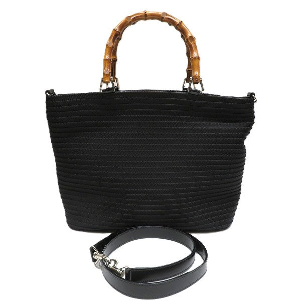 Gucci Bamboo Handbag Leather Canvas Travel Bag