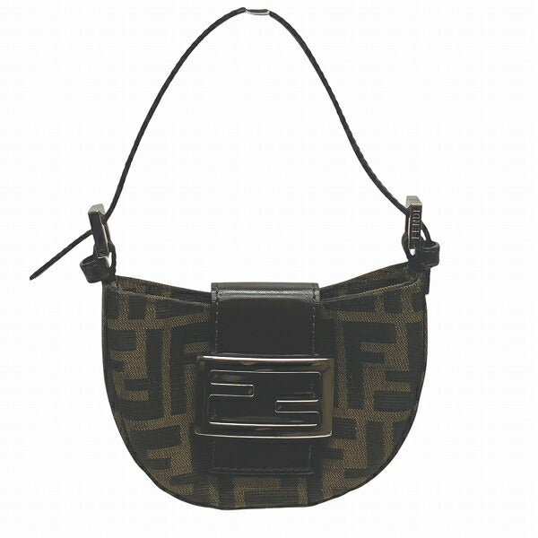 Fendi Croissant Handbag Leather Canvas Mini Travel Bag
