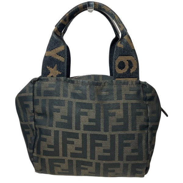 Fendi Zucca Handbag Leather Canvas Travel Bag Leather Handbag 5