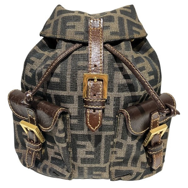 Fendi Zucca Backpack Leather Canvas