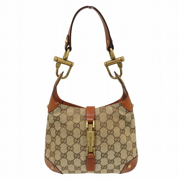 Gucci Jackie Handbag Leather Canvas Travel Bag Canvas Handbag