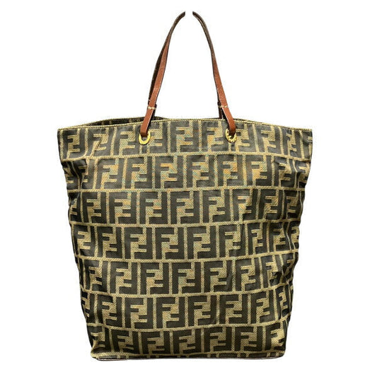 Fendi Zucca Tote Bag Leather Canvas Tote Bag 3