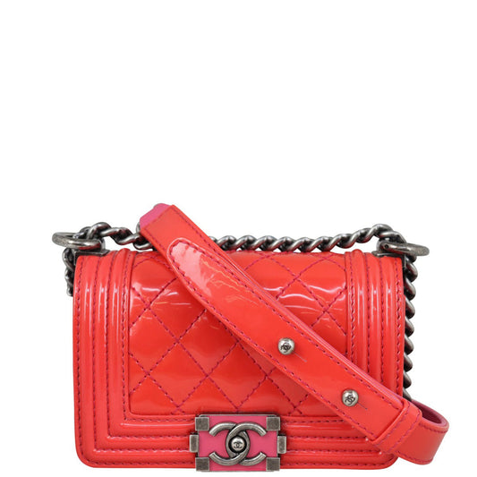 Chanel Boy Patent Handbag Mini Mini Bag