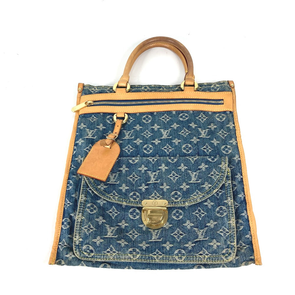 Louis Vuitton M95018 Flat Shopper Monogram Denim Blue Shoes