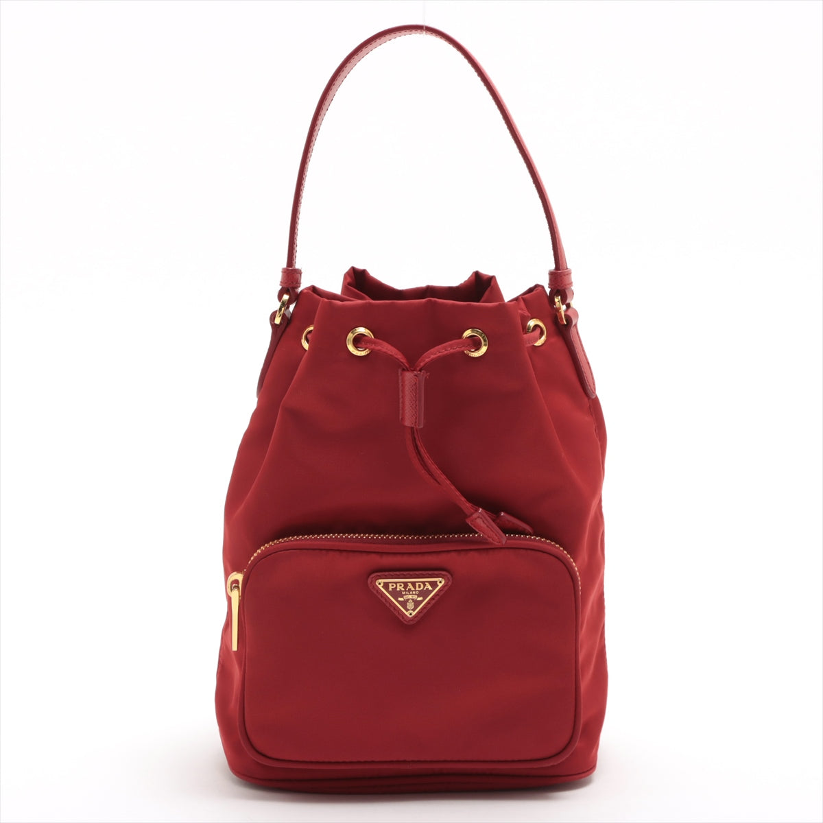 Prada Duet Re Bag Nylon Red Bucket Bucket Bag