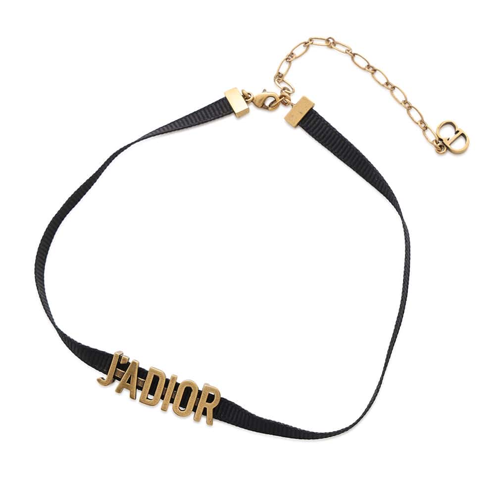 Dior Ja Choker Antique Blackn Adrmt Metal Grosgrain Gold Travel Bag